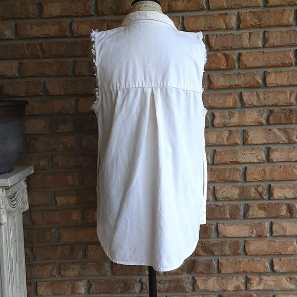 Free People linen/cotton snap front shirt size med - Picture 4 of 9